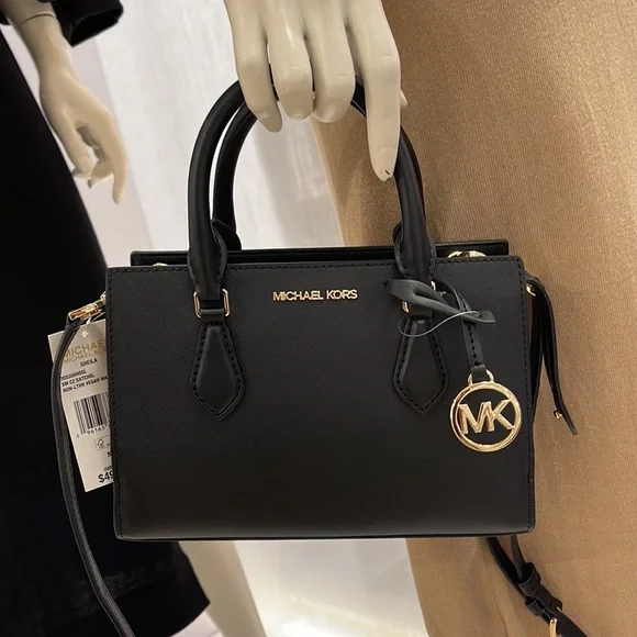 Michael Kors Sheila Small Center Zip Satchel Shoulder Crossbody Bag Non Leather - Picture 12 of 16